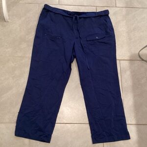 Ohmm Scrub Pants Blue Elastic Waist Drawstring